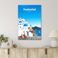 Vector Art Of Santorini Greece Art Print 100% Australian Made 40x60cm Stretched Canvas Ready to Hang