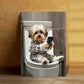 Funny Havanese Dog on Toilet with Phone Print 100% Australian Made 40x60cm Stretched Canvas Ready to Hang