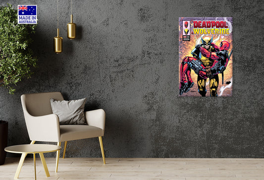 Stunning Couple of Superheroes Print 100% Australian Made 40x60cm Stretched Canvas Ready to Hang