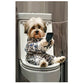 Funny Havanese Dog on Toilet with Phone Print 100% Australian Made 40x60cm Stretched Canvas Ready to Hang