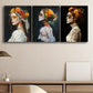 3pcs Featuring Vibrant Floral Dia de los Muertos Designs Metal Print Ready to Hang Art