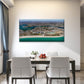 Aerial View of Coastal City Wall Art Canvas Office Home Room Framed 120x60cm