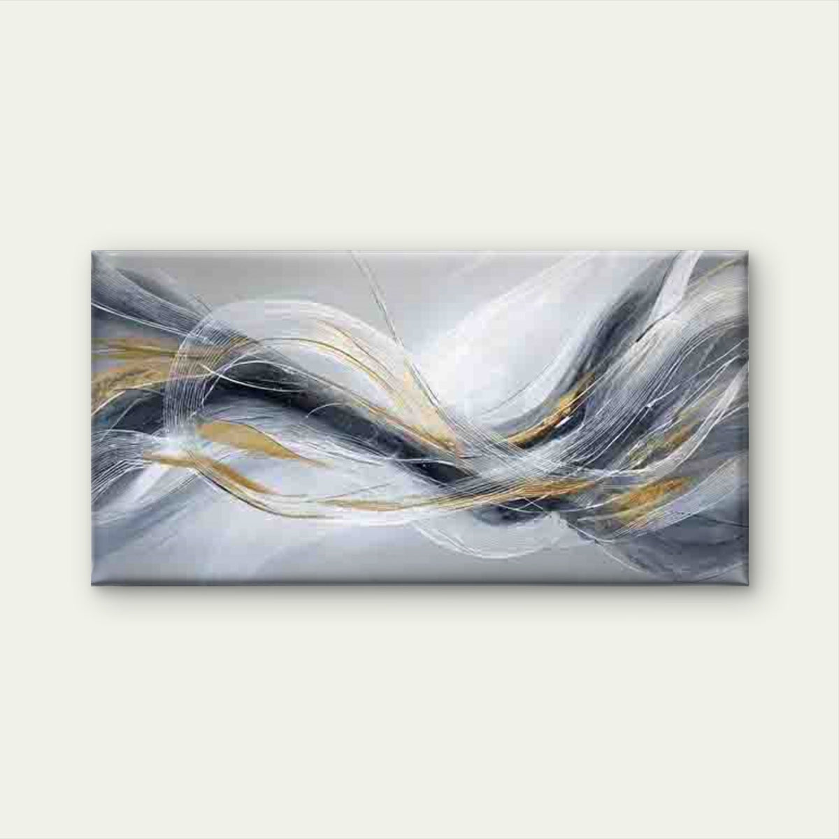 Abstract with Flowing Lines Wall Art Canvas Office Home Room Framed 120x60cm
