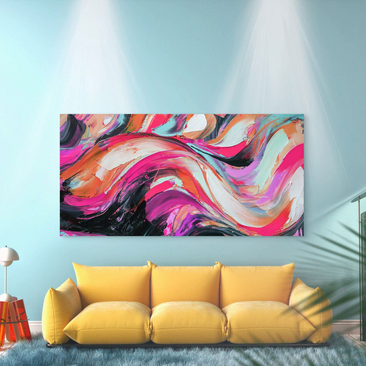 Deep Saturated Hues Of Color Wall Art Canvas Office Home Room Framed 120x60cm