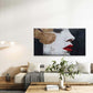 Woman's Side Profile Wall Art Canvas Office Home Room Framed 120x60cm