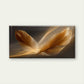 Golden & Brow Feather Wall Art Canvas Office Home Room Framed 120x60cm