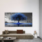 Lakeside Blue Flower Tree Wall Art Canvas Office Home Room Framed 120x60cm