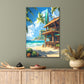 Fascinating Art Of A House By The Seaside Print 100% Australian Made 40x60cm Stretched Canvas Ready to Hang