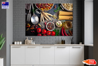 Spices & Vegetables in Kitchen Print 100% Australian Made Stretched Canvas Ready to Hang - KR-104