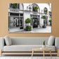 l Fashion Store Front B&W and Green Trees Print 100% Australian Made Stretched Canvas Ready to Hang - FS - 167