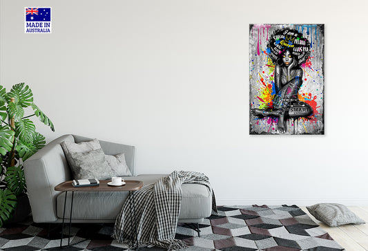 Celebrating Black Womanhood Painting Print 100% Australian Made 40x60cm Stretched Canvas Ready to Hang