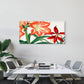 Red Amaryllis Lily Botanical Wall Art Canvas Office Home Room Framed 120x60cm