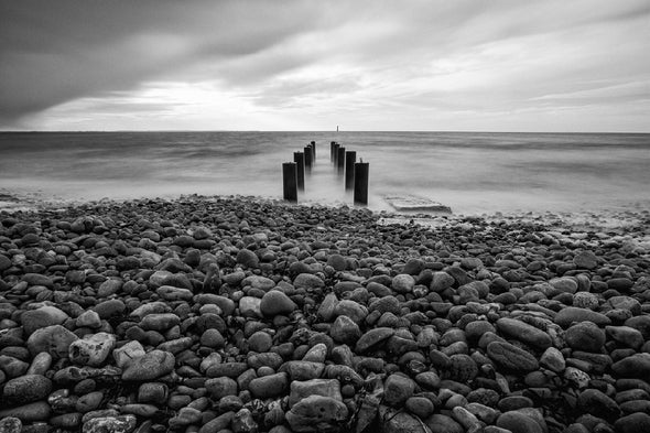 Beach, Seaside in South Sweden Print 100% Australian Made Stretched Canvas Ready to Hang - BW-104