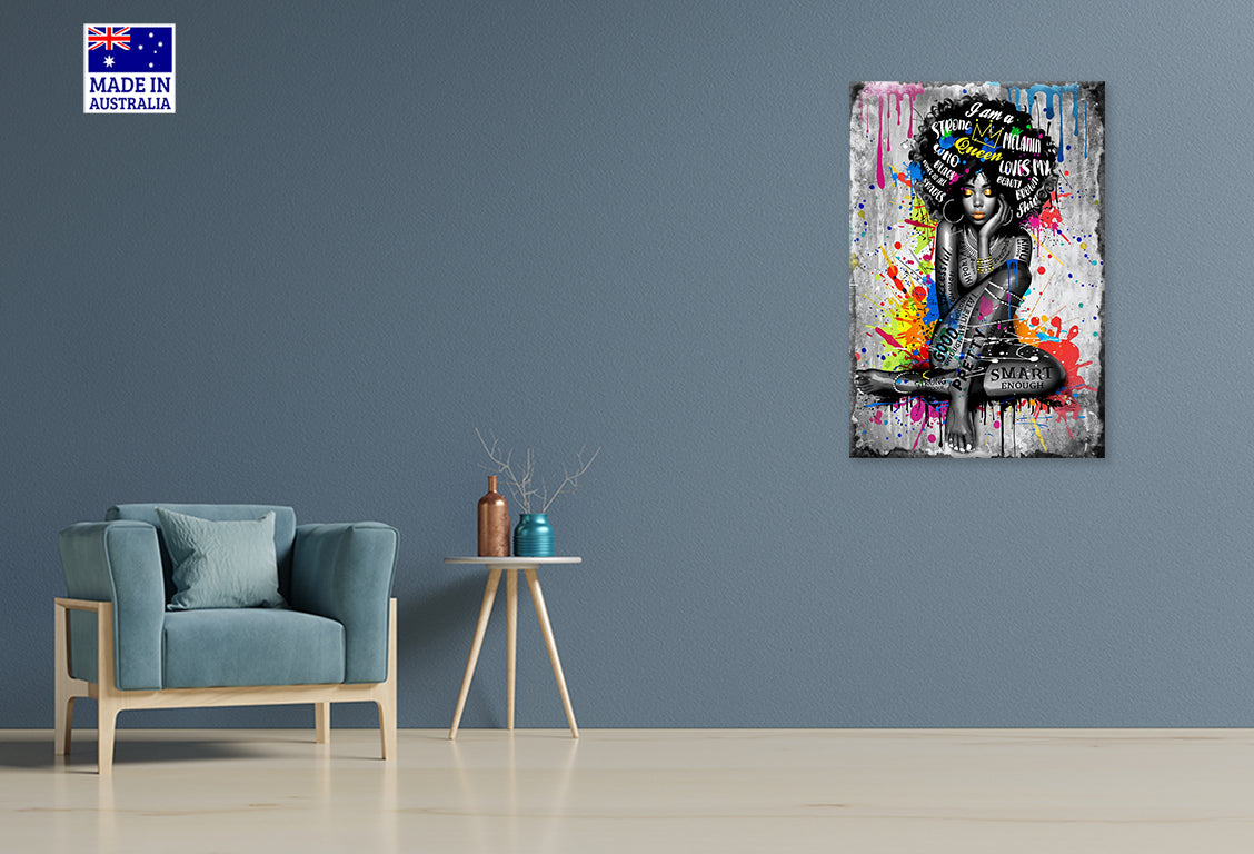 Celebrating Black Womanhood Painting Print 100% Australian Made 40x60cm Stretched Canvas Ready to Hang