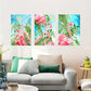 3pcs Pink Flamingo Vibrant Watercolor Metal Print Ready to Hang Art