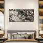 Black & Gold Liquid Granite Texture Wall Art Canvas Office Home Room Framed 120x60cm