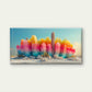 Rainbow Pastel Desert Cactus Wall Art Canvas Office Home Room Framed 120x60 cm