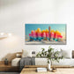 Rainbow Pastel Desert Cactus Wall Art Canvas Office Home Room Framed 120x60 cm