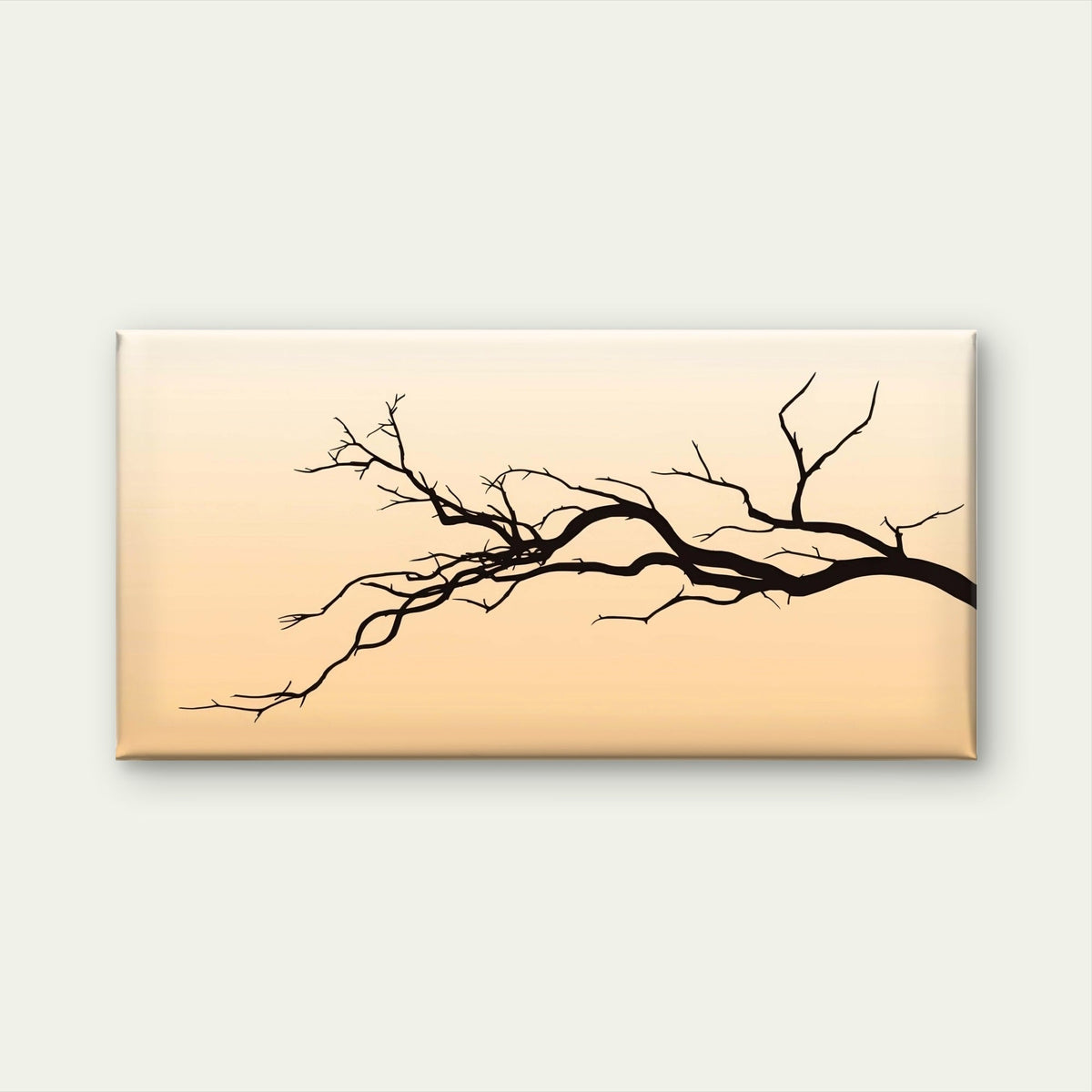 Silhouette Sunset Bare Tree Branch Wall Art Canvas Office Home Framed 80x45cm