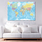 World Map Color Political Print 100% Australian Made Stretched Canvas Ready to Hang - MP-104