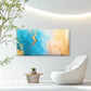 Golden Shore Cerulean Tide Wall Art Canvas Office Home Room Framed 120x60cm