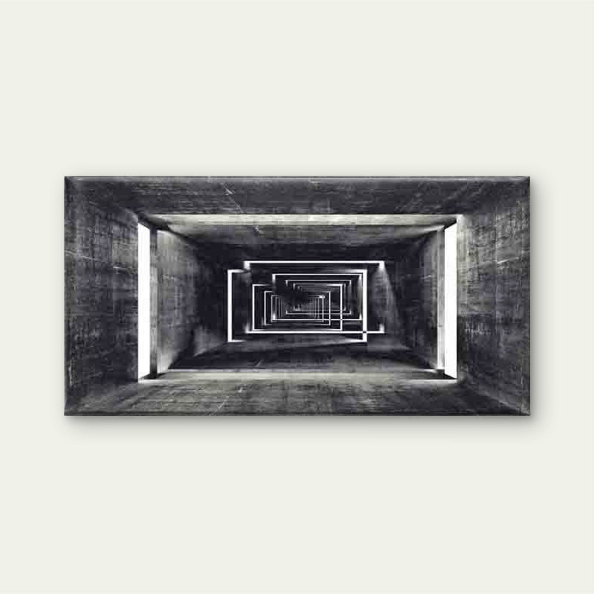 Depicting a Concrete Tunnel Wall Art Canvas Office Home Room Framed 80x45cm