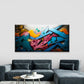 Vibrant Graffiti Art Wall Art Canvas Office Home Room Framed 80x45cm