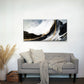 Black White Gold Fluid Abstract Wall Art Canvas Office Home Room Framed 120x60cm