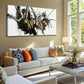 Black Line Art Abstract Grunge Style Wall Art canvas office home room framed 120x60cm
