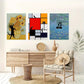 3pcs Featuring a Cat Painting Artistic Essence and Graceful Metal Print Ready to Hang Art