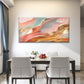 Liquid Coral Nectarine Mint Wall Art Canvas Office Home Room Framed 120x60cm