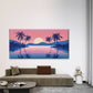 Tropical Sunset Landscape Wall Art Canvas Office Home Room Framed 120x60cm