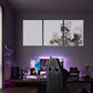 3pcs Raccoon Skunk in Oversized Sweater & Hat Metal Print Ready to Hang Art