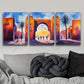 3pcs Colorful Gate Picture Metal Print Ready to Hang Art