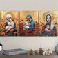 3pcs Featuring a Blue Cloak of a Mother Metal Print Ready to Hang Art