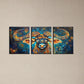 3pcs Vibrant, Colorful, Abstract Cow Design Metal Print Ready to Hang Art
