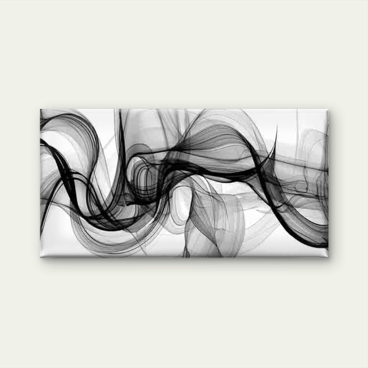 Monochromatic Black Smoke Wall Art Canvas Office Home Room Framed 120x60cm