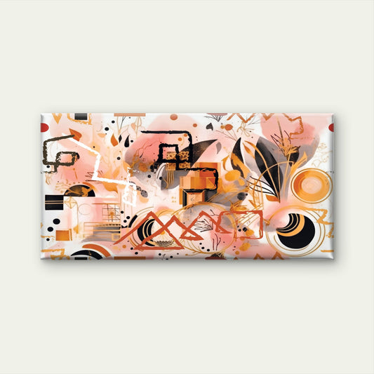Abstract Geometric Terracotta Print Wall Art Canvas Office Home Framed 80x45cm