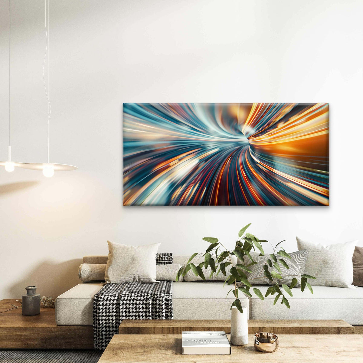 Abstract Lines Blur Speed Wall Art Canvas Office Home Room Framed 80x45cm