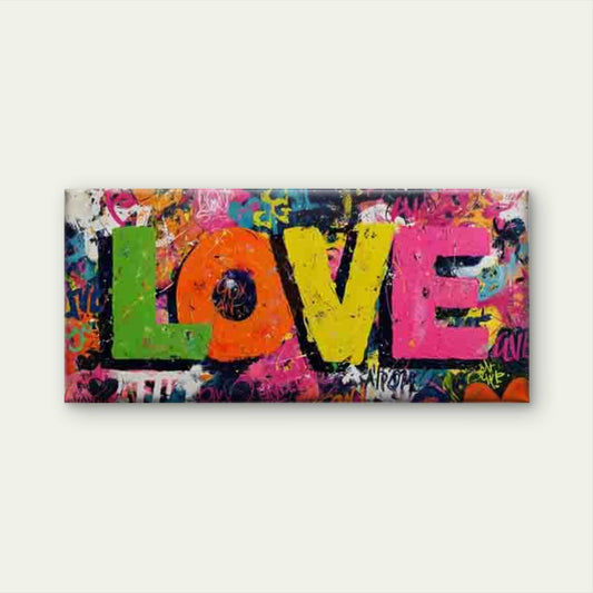 Graffiti Modern Street Art Wall Art Canvas Office Home Room Framed 80x45cm