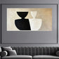 Minimalist Modern Black & White Abstract Bottle Wall Art wall canvas office home room framed 80x45cm