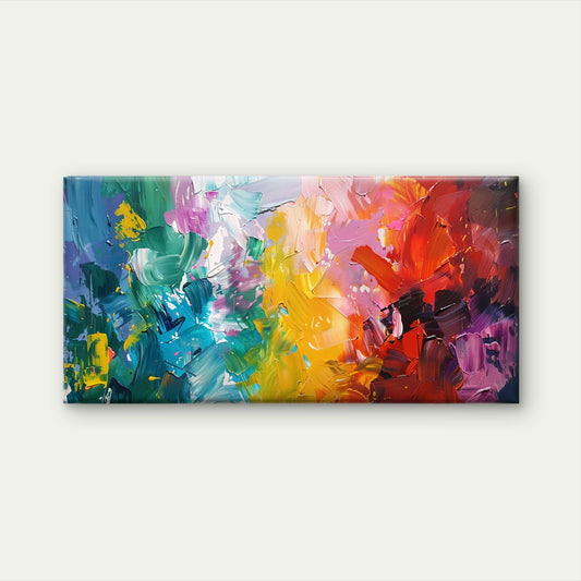 Abstract Colorful Rainbow Wall Art Canvas Office Home Room Framed 80x45cm
