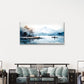 Blue Watercolor Lake Fishing Wall Art Canvas Office Home Room Framed 80x45cm