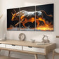 3pcs Modern Style Fashion Abstract Geometry Cattle Animal Art Wall Art Set Canvas Framed 40x60cm - High Quality Print 100% Australian Made Wall Canvas Ready to Hang