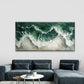 Ocean Waves And Sea Foam Wall Art Canvas Office Home Room Framed 80x45cm