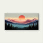 Abstract Mountain Sunset Paint Wall Art Canvas Office Home Room Framed 80x45cm