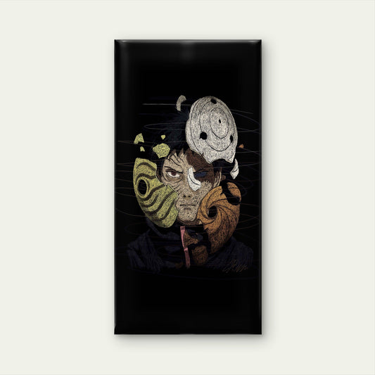 Anime Ninja Broken Mask Wall Art Canvas Office Home Room Framed 80x45cm