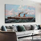 Navy Blue Ocean Liner Ship Seascape Wall Art canvas office home room framed 120x60cm