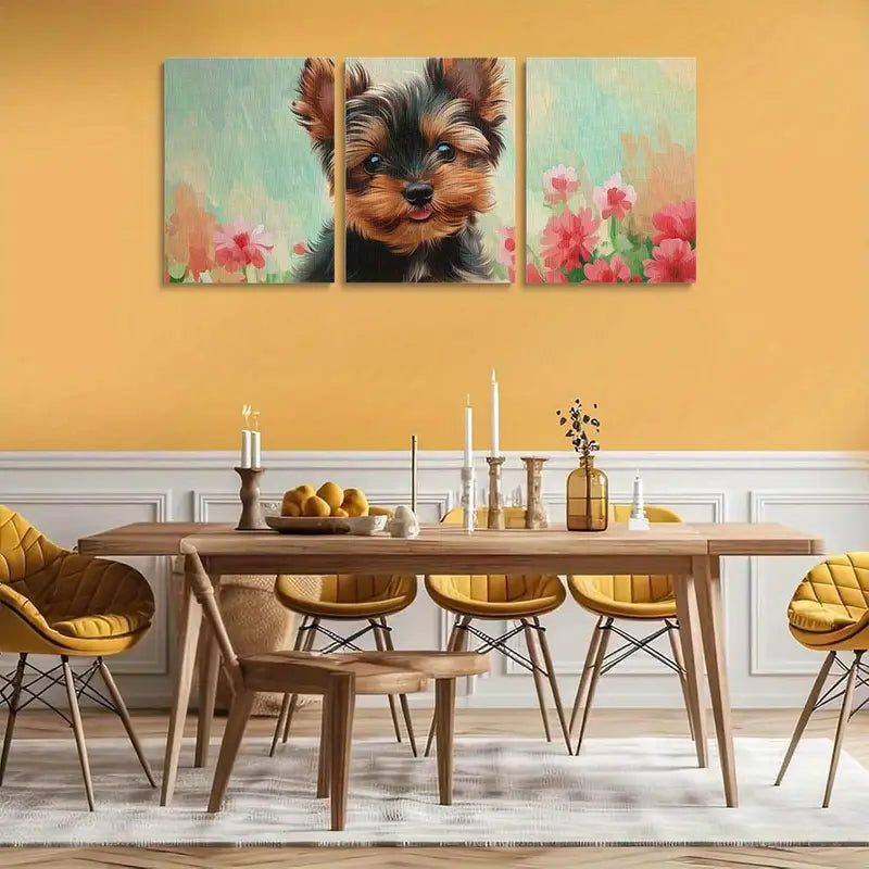 3pcs Watercolor Cute Dog animals Stunning Metal Print Ready to Hang Art