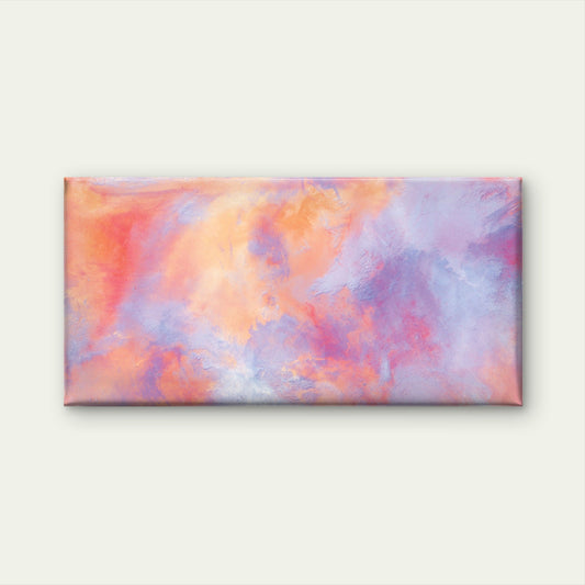 Abstract Purple Pink Cloud Wall Art Canvas Office Home Room Framed 80x45cm